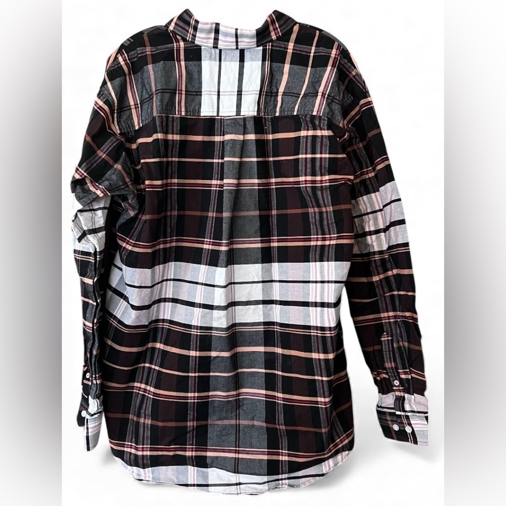 Cinch Shirt Mens Medium Button Plaid Western Black Red L/S Rodeo Cowboy/47X29” - Picture 2 of 4